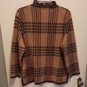 Anne Klein Brown and Black Patterned Sweater